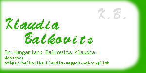 klaudia balkovits business card